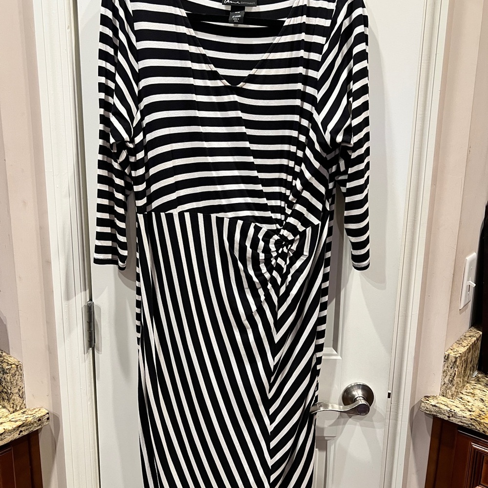 Lane Bryant Black and White Striped Dress Sz 14/16